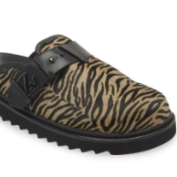 Zadig & Voltaire Alpha Zebra Print Fur Leather Mules - Picture 2 of 14